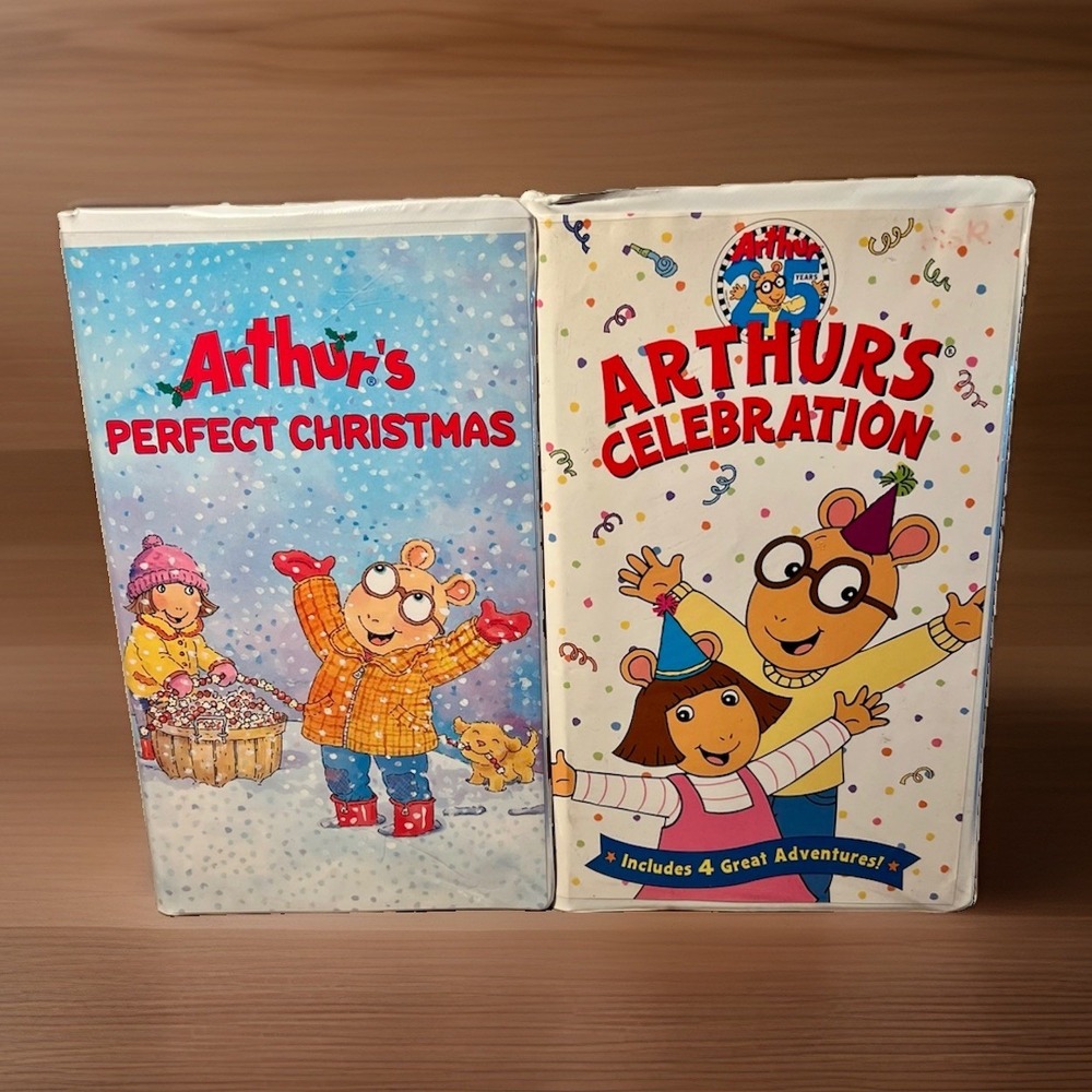 Arthur VHS Lot 2 PBS Kids Perfect Christmas & Arthur's Celebration Tested 1990s